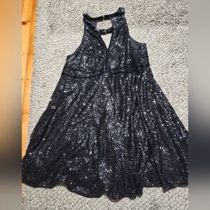Torrid Black Sequin Velvet Dress